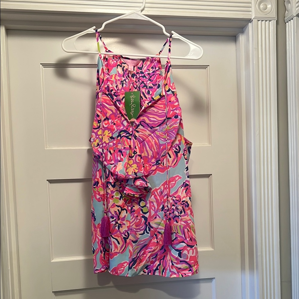 Lilly Pulitzer Pink and Blue Floral Top